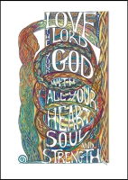 Love The Lord - Art Large Postcard