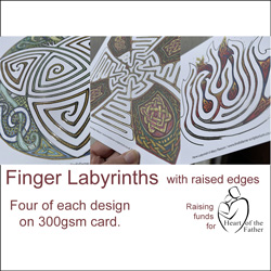 12 Finger Labyrinths with Raised Edges - Charity Fundraiser (C) www.lindisfarne-scriptorium.co.uk 1999-2024