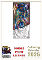 2025 Downloadable Colouring Calendar - Single Use (C) www.lindisfarne-scriptorium.co.uk 1999-2024