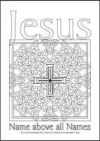 Name above all Names - Multicoloured Prayers - Large PVC Colouring Image