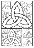 Trinity Knots - Multicoloured Reflections - Downloadable / Printable - Colouring Sheet