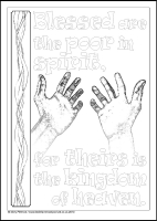 Blessed are the poor in spirit - Multicoloured Blessings - Downloadable / Printable - Colouring Sheet