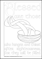 Blessed are those who hunger and thirst - Multicoloured Blessings - Downloadable / Printable - Colouring Sheet